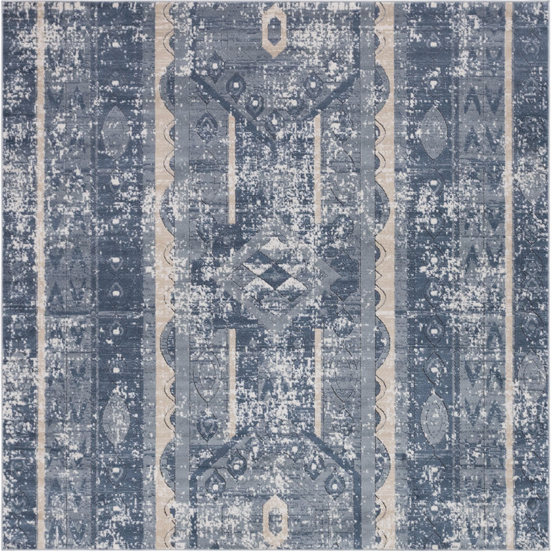 Parwich Striped Indoor Rug, Square 7'10"