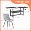Ensemble de table et de chaises 71 x 35,4 pouces avec table de salle à manger épissée blanche et noire avec fonction de rangement au milieu des pieds de la table.