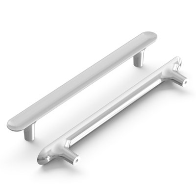 Maven Collection Handle Pull - 6-5/16" Center to Center Cabinet Pull Chrome - Mid-century Modern Hardware for Drawers & Cabinets (Set of 5)