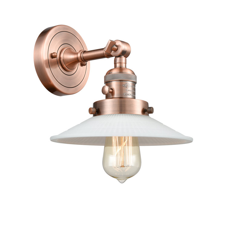 Gartner Armed Sconce, 3.5 Watt Vintage LED Bulb, Antique Copper, Clear