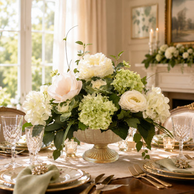 Faux Silk Magnolia Arrangement in Vase