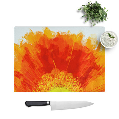 Tempered Glass a Gerbera Chopping Board
