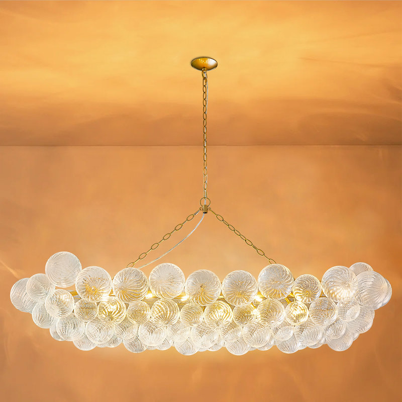 Hand Blown Glass Swirl Bubble Nordic Art Chandelier, 12