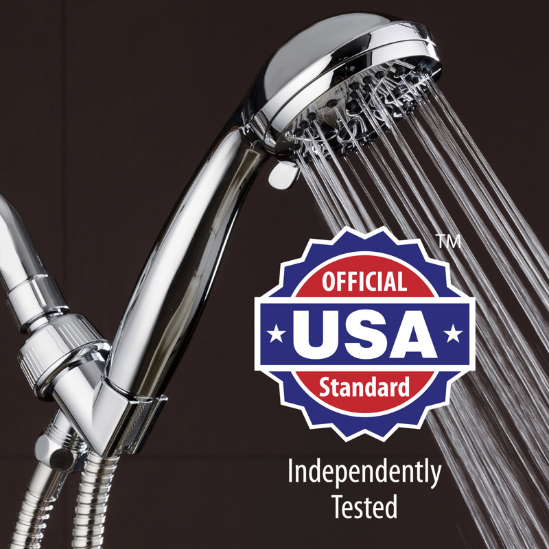 Chrome 6-Setting Handheld Shower Head with Hose