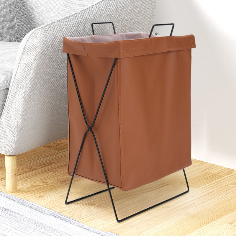 Laundry Basket with Handles, Brown/Black