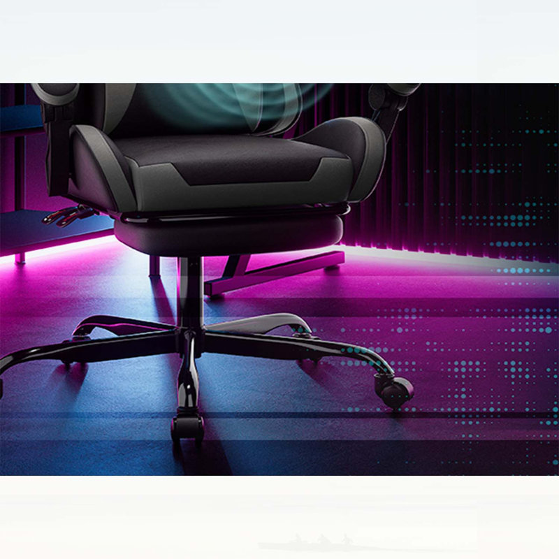 Chaise de jeu ergonomique avec repose-pieds et soutien lombaire, siège pivotant réglable en hauteur pour une utilisation au bureau ou à la maison