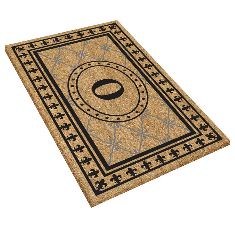 Tapis de porte extérieur en vinyle anti-dérapant Hanningt, O, Rectangle 1 pi 8 pi x 3 pi