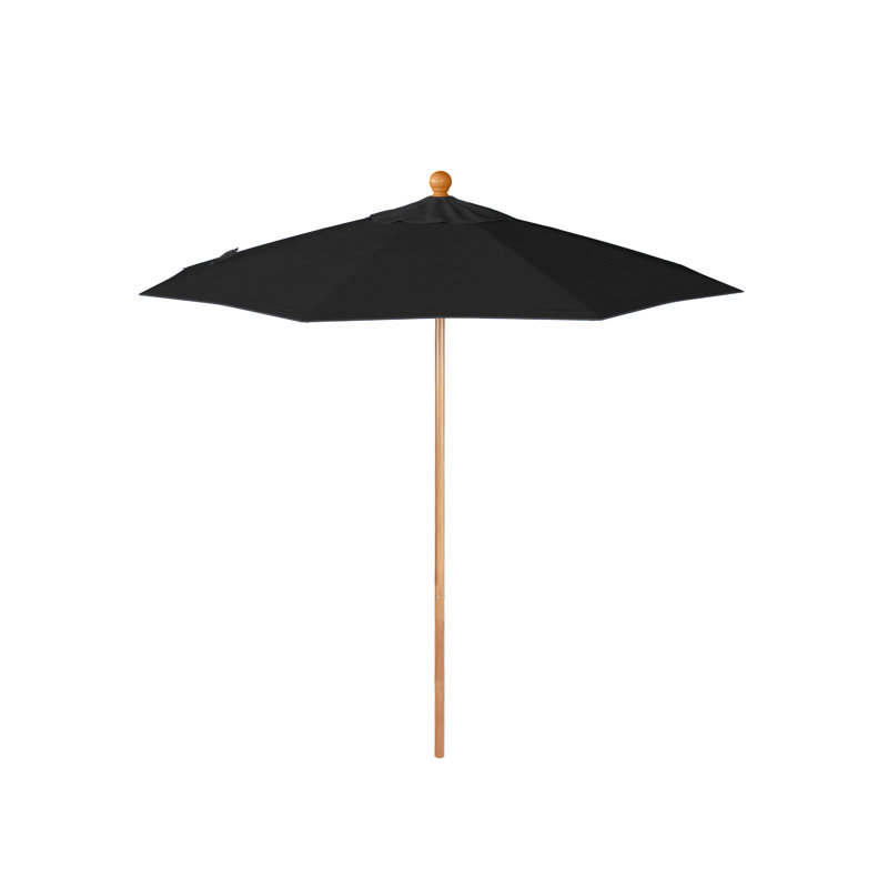 Parasol en bois de teck 7,5 pi, 96" H x 85" W x 85" D, Black