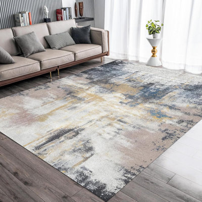 17 Stories Machine Washable Non Slip Stain Resistant Area Rug Modern Abstract Rugs