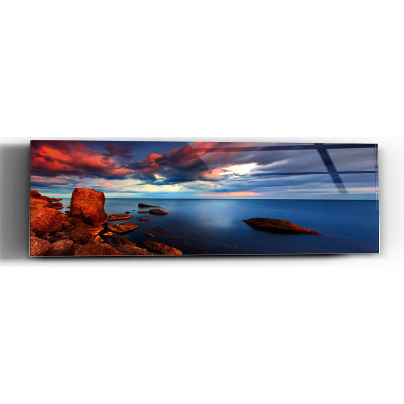 «Red Rock Lake», art mural en acrylique ultrabrillant, 60 po x 20 po