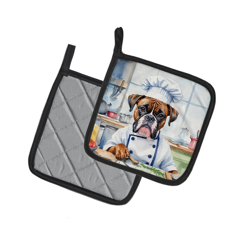 Ensemble de poignées en polyester Caroline's Treasures The Dog Chef