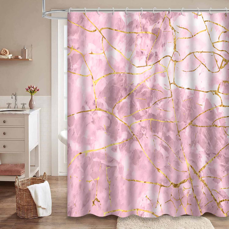 Rideau de douche Marble Rose, L 72 po x l 78 po