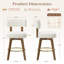 Tabouret de bar pivotant rembourré avec structure en bois massif et repose-pieds plaqué or-129235215