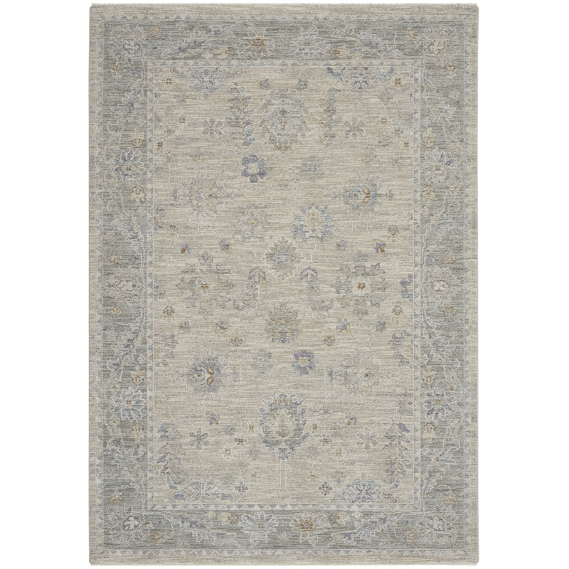 Tapis traditionnel gris Ryann, Rectangle 5 pi 3 po x 7 pi 8 po