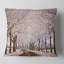 Coussin imprimé arbres et route en hiver-440832802-440832801