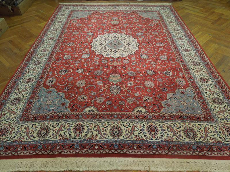 Tapis en laine et soie de qualité 8,6 x 11,6 # 17444