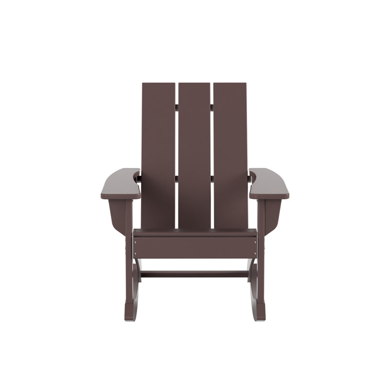 Chaise berçante d'extérieur en plastique Joubert, Brun foncé