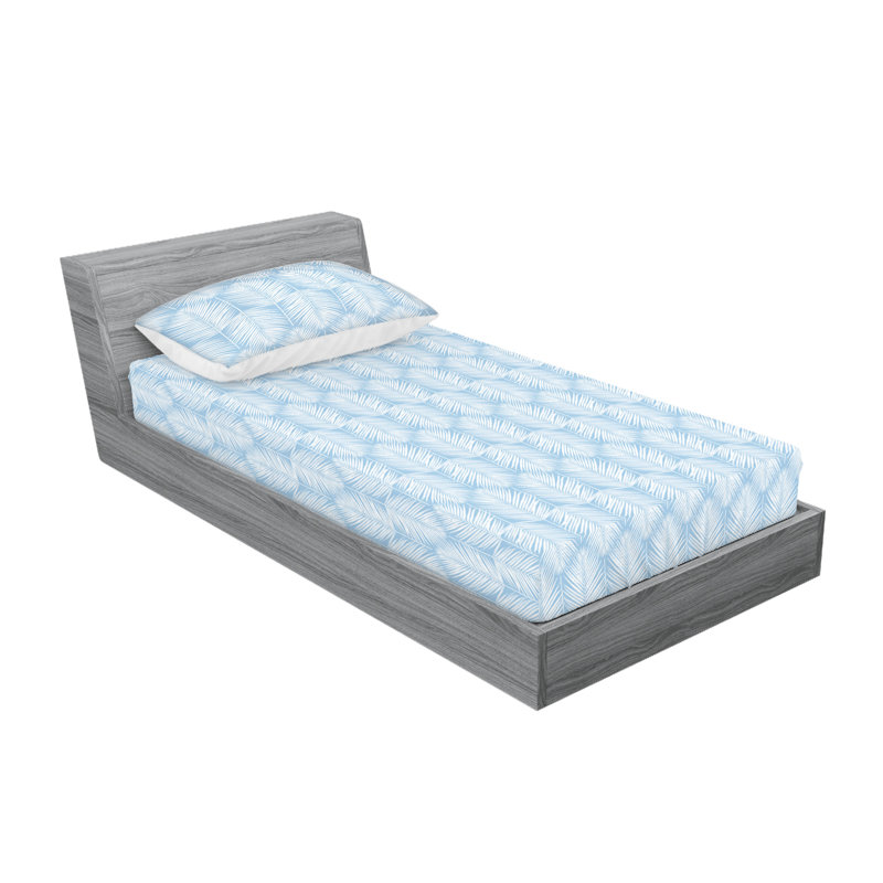 Microfiber Floral Sheet Set, Pale Blue, Twin Sheet Set + 1 Pillowcase