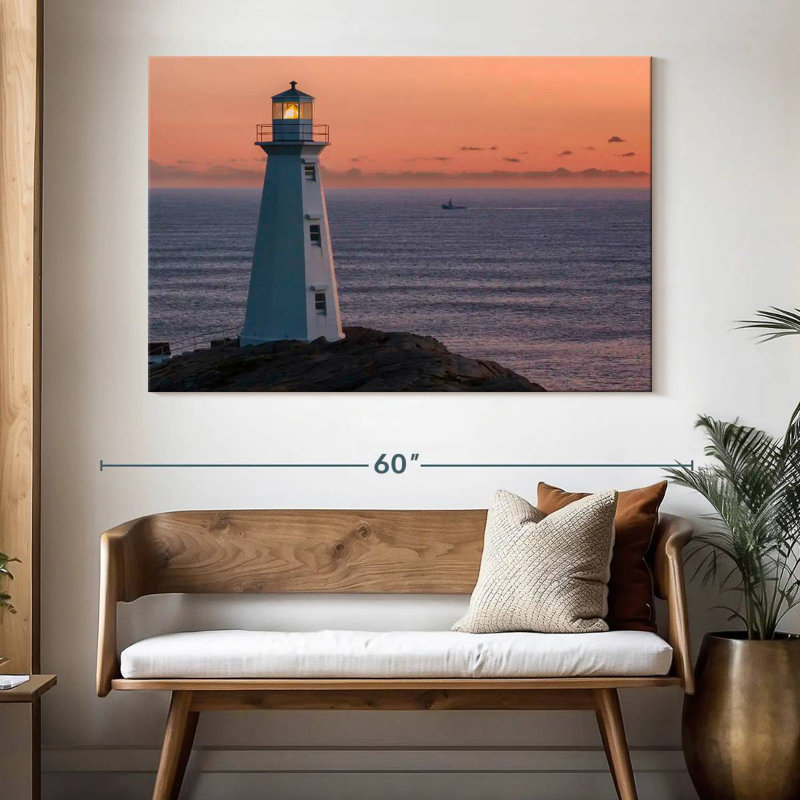 Bateau Aletra et phare de Cape Spear, H 34 po x l 51 po