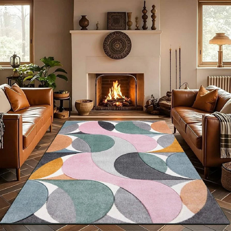 Geometric Indoor / Outdoor Area Rug, Rectangle 60 x 110 cm