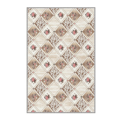 Soft Hall Carpet (2.6 x 4.9 ft), 100% Polyester, 0.3 in Pile Height | Antibacterial, Non-Slip Underside, 650 g/m² | Machine Washable, 3D Digital Print | Perfect for Living Room, Entryway & Bedroom Décor