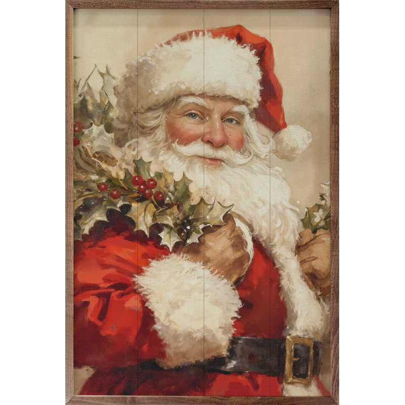 Santa With Black Belt And Mistletoe, H 8 po x l 5 po