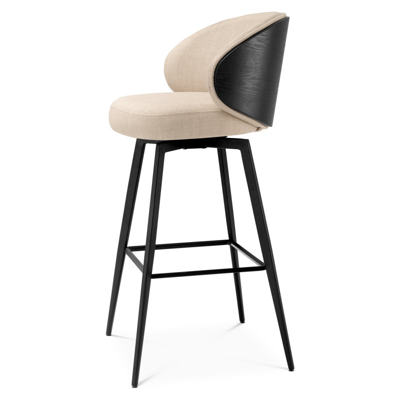 Swivel Upholstered Stool with Metal Frame, Scalea Sand, Bar Stool (30.71" Seat Height)