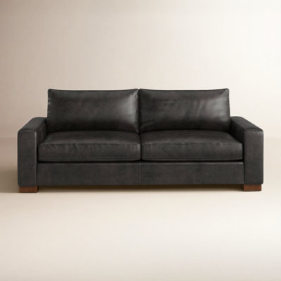 Jonie 91" Genuine Leather Sleeper Sofa 