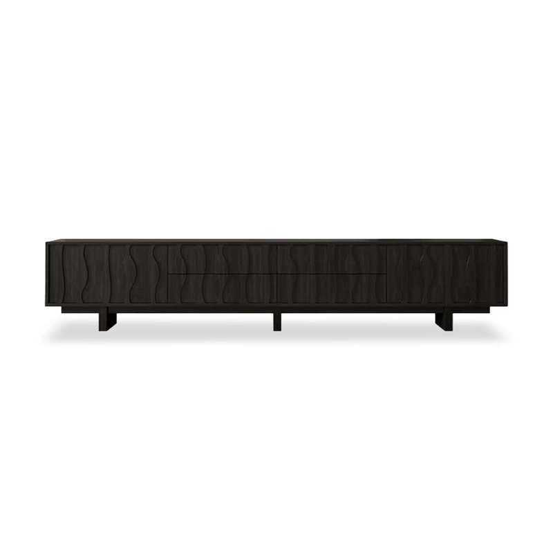 Retro Black Manufactured Wood TV Stands, 94.49, Noir