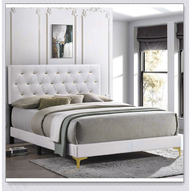 James White Upholstered Queen Panel Bed