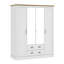 Sufy 4 Door 2 Drawer Wardrobe With Mirror-111465345