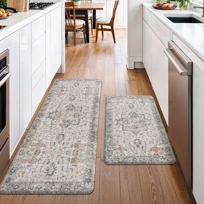 Comfort Rebound PVC Anti-Fatigue Kitchen Mats with Cushioned Support, Non-Skid, Water Resistant