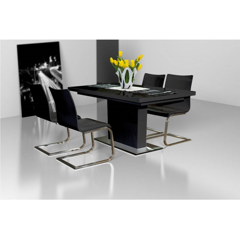 Quatravious Extendable Glass Top Dining Table