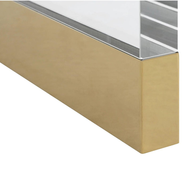 Liora Acrylic Console Table with Gold Accent Base