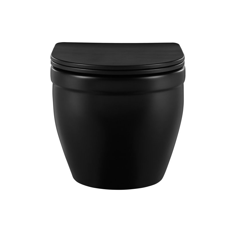 Cuvette de toilette allongée Ivy, Noir mat