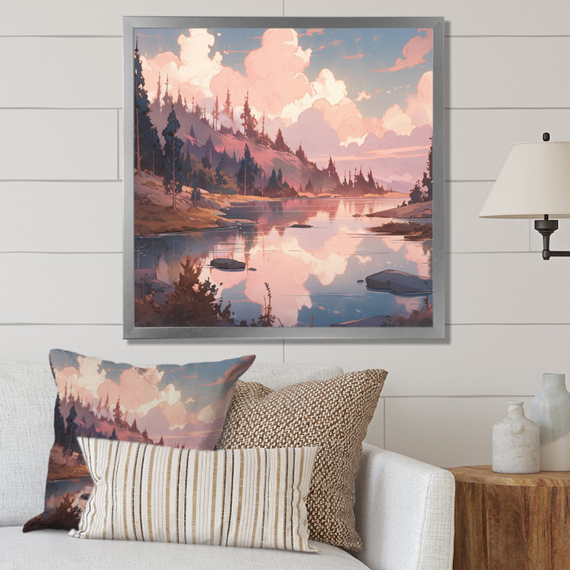 " Mountain Majesty II ", 16" H x 16" W x 1" D, Silver Single Picture Framed