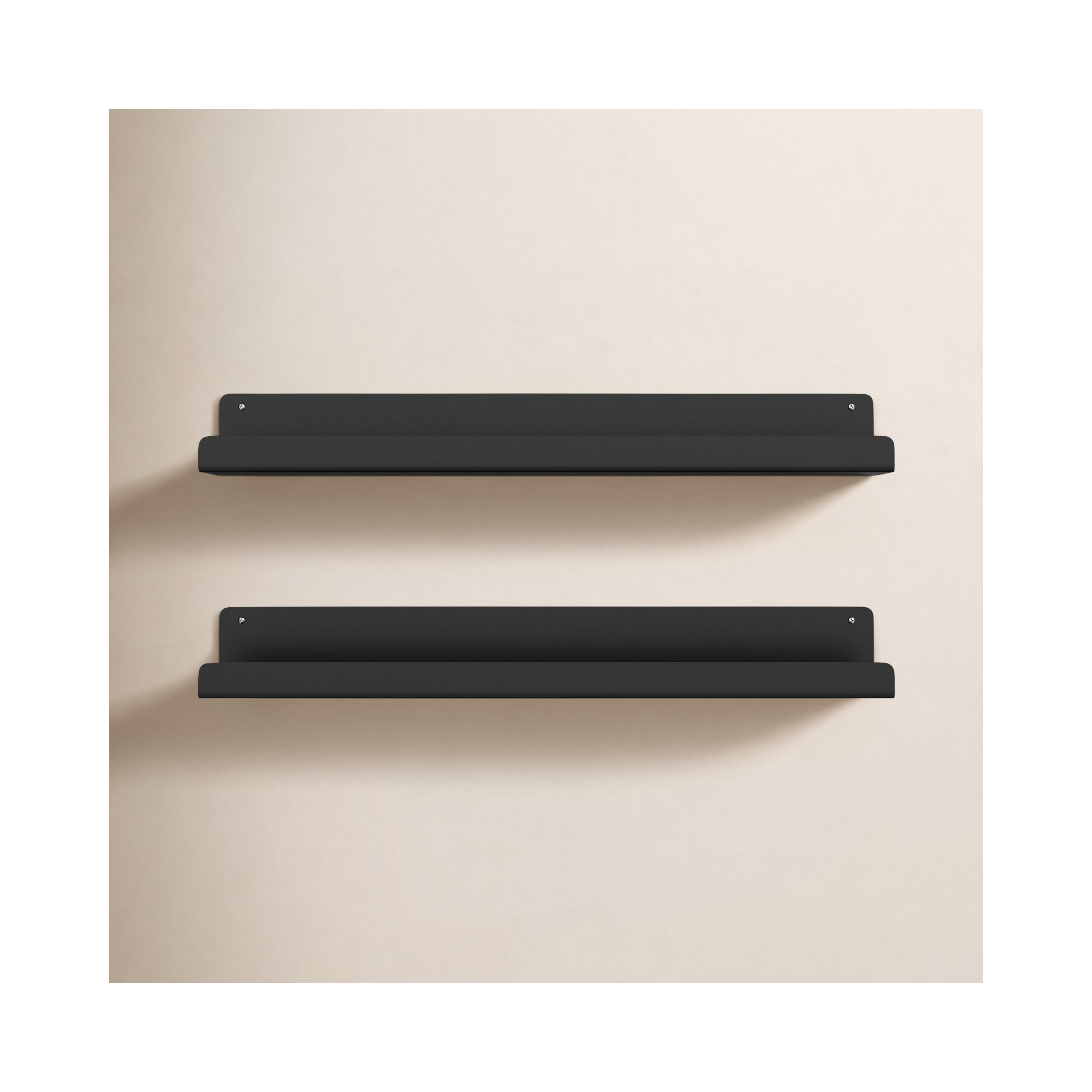 Tara Metal Floating Shelf, 3.25" H x 23.75" W x 4.5" D, Black