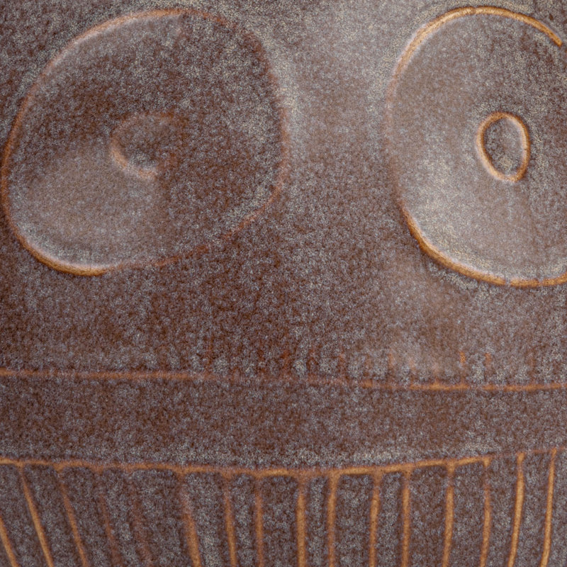 Debossed Stoneware Planter with Pattern and Reactive Glaze