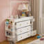 Commode avec tiroirs, tablettes ouvertes de rangement