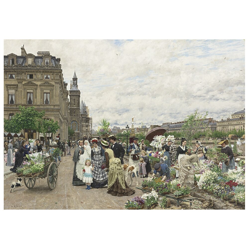 Leinwandbild Le Quai Aux Fleures von Firmin Girard