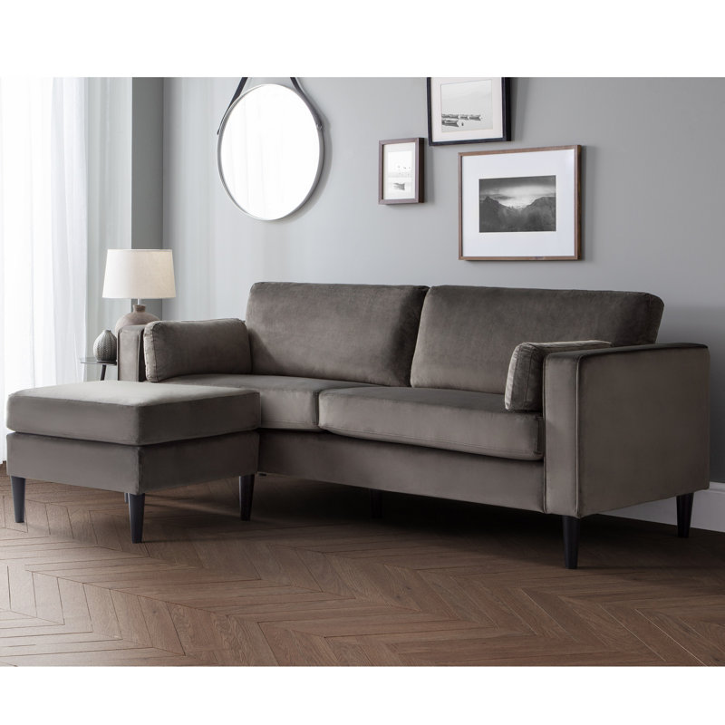 Gagarin 3 Seater Velvet Sofa, Grey