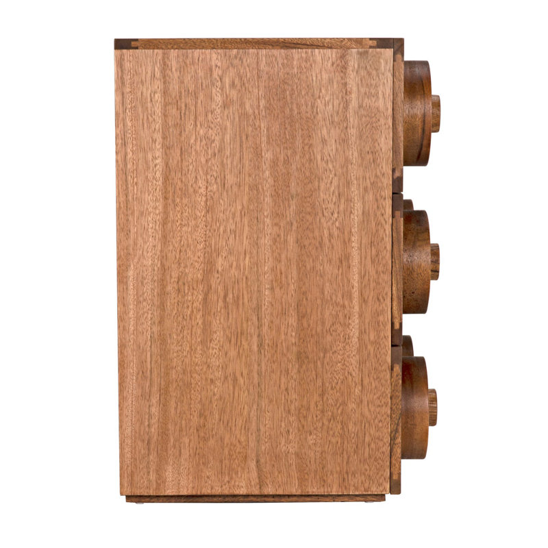 3 - Drawer Solid Wood Dresser, Dark Walnut