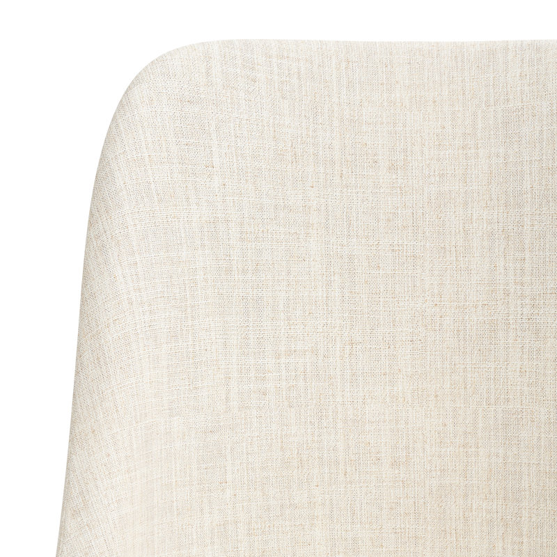 Chaise en bois massif Lozelle, Bois naturel, Lin classique talc