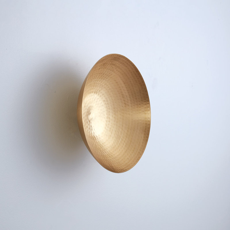 Indira Wall Bowl, Antique Brass, 5" H x 13" W x 13" D