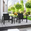Ensemble de chaise d'extérieur et table d'appoint Adirondack, résine HDPE, pour barbecue, plage, terrasse, jardin, pelouse et cour, noir.