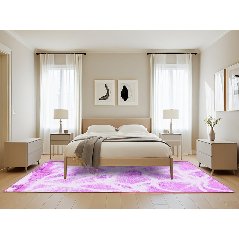 Deepshikha Wool Abstract Indoor Rug, Rectangle 5' x 8'