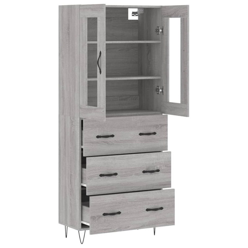 Tetteh 2 Door Wardrobe, Grey Sonoma