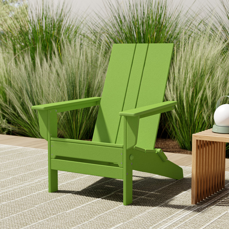 POLYWOOD x AllModern Folding Adirondack Chair, Green