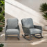 Ensemble de 2 chaises berçantes d'extérieur en rotin pour patio
