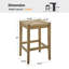 Tabouret de bar de style ferme en bois massif avec siège en corde tissé à la main-1322910295-1322910293